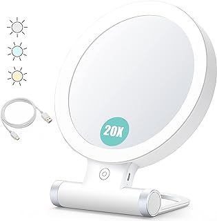 Best lighted travel makeup mirror with 20x magnification